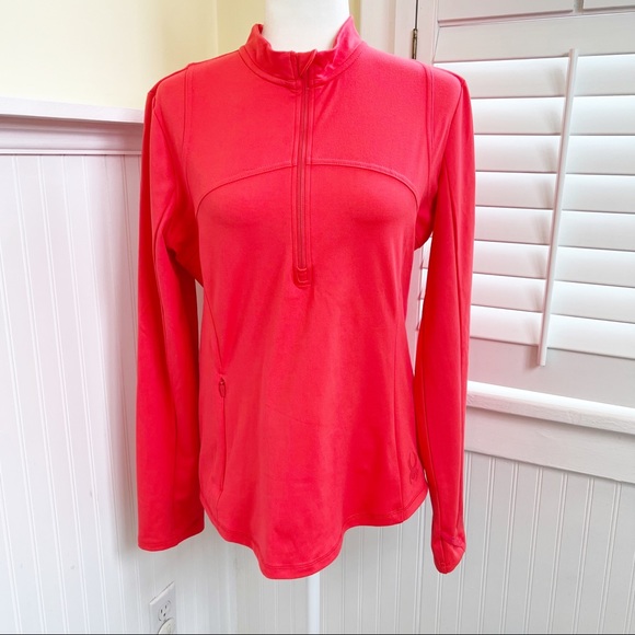 Spyder Tops - Spyder Active SP820 Bright Coral 1/2 Zip Pullover Size Large
